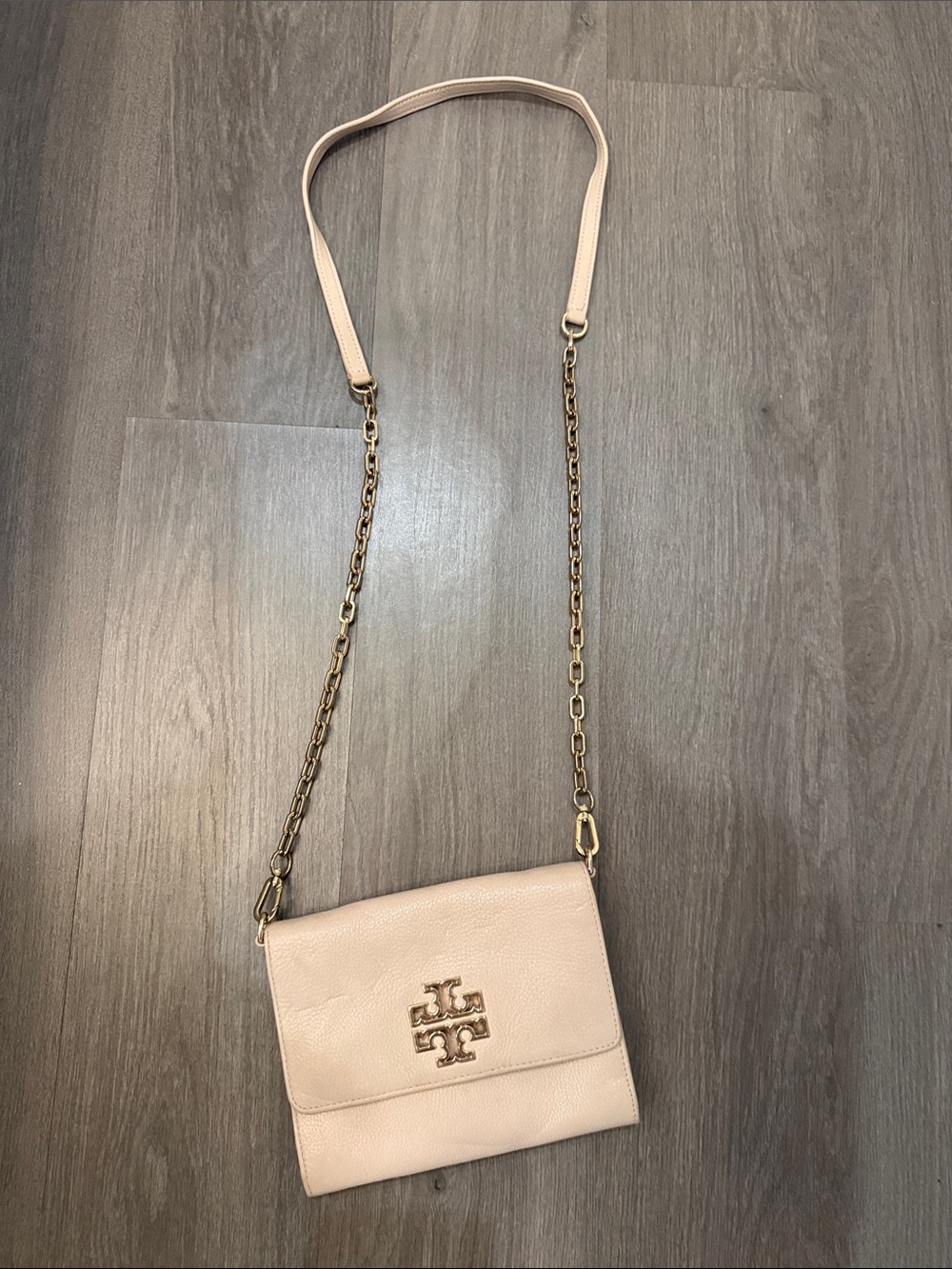 Tory Burch Blush Leather Chain-Strap Crossbody